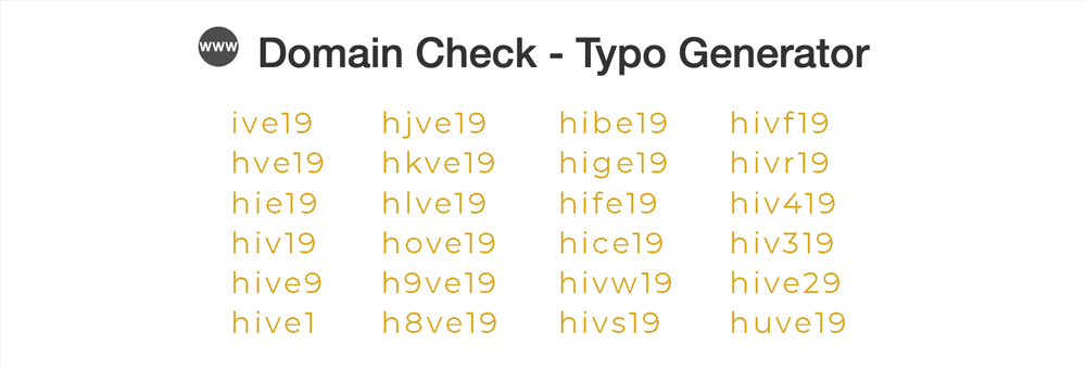 Typo generator 'Hive19' example