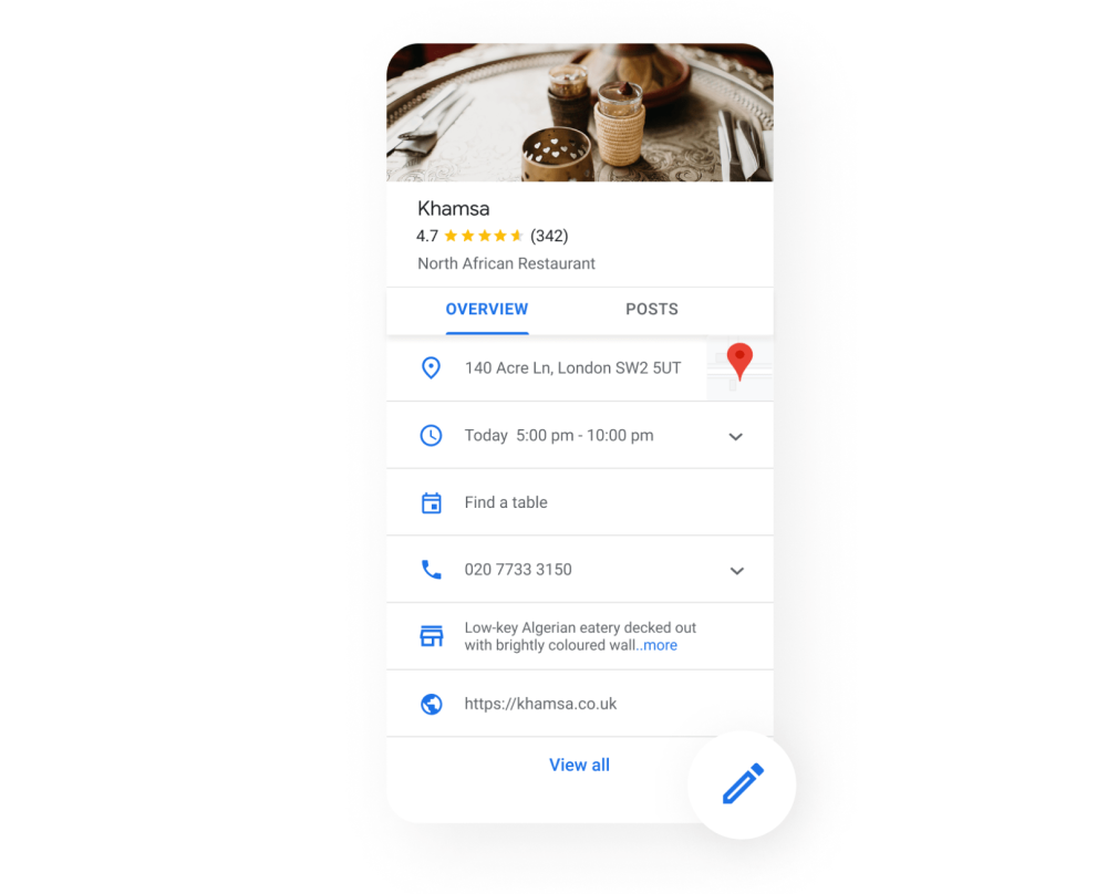 Google My Business - Example Listing