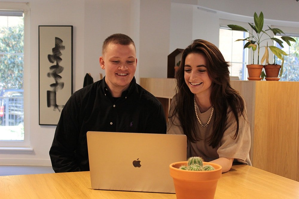 Matt and Maxine in the Office