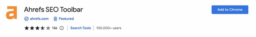 ahrefs SEO Toolbar Chrome Extension
